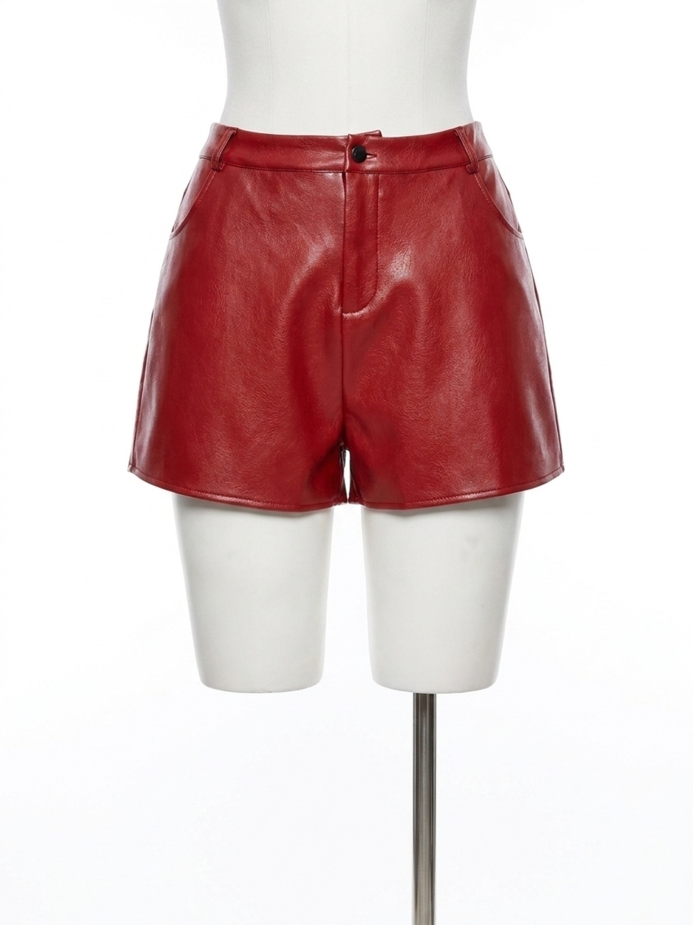 NEW SADIE & SAGE night vision faux leather shorts in red